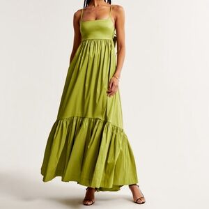 Abercrombie & Fitch Drama Bow-Back Taffeta Maxi Dress